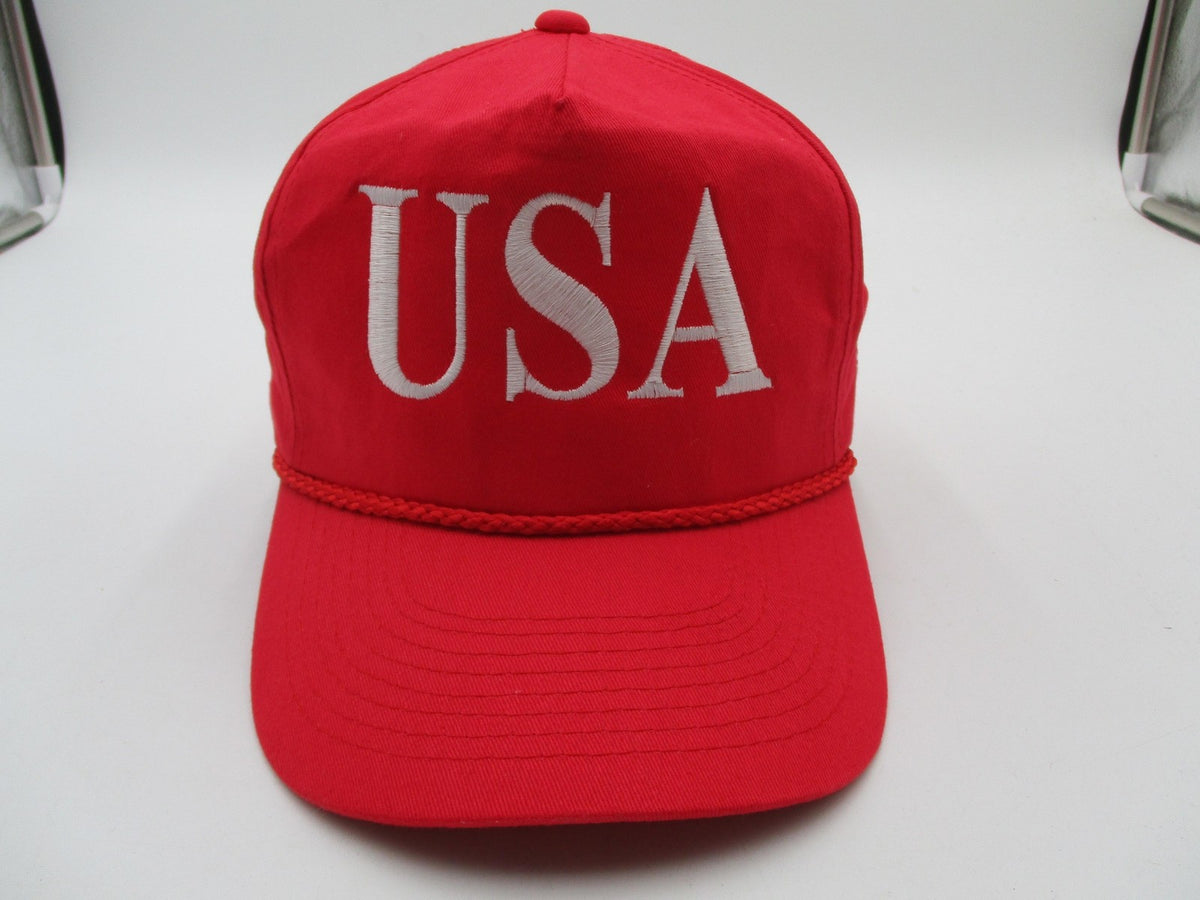 Cobra Hat Cap Snap Back Mens One Size Red USA 45 Flag Embroidered Twill Rope0
