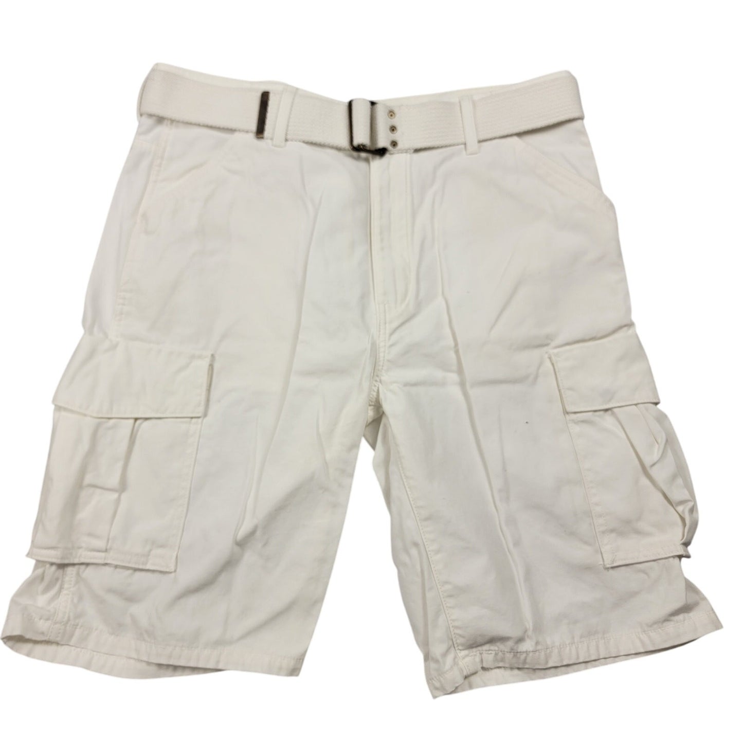 Levi’s Men’s 38 Cargo Shorts White Belted 100% Cotton Utility Pockets Casual0