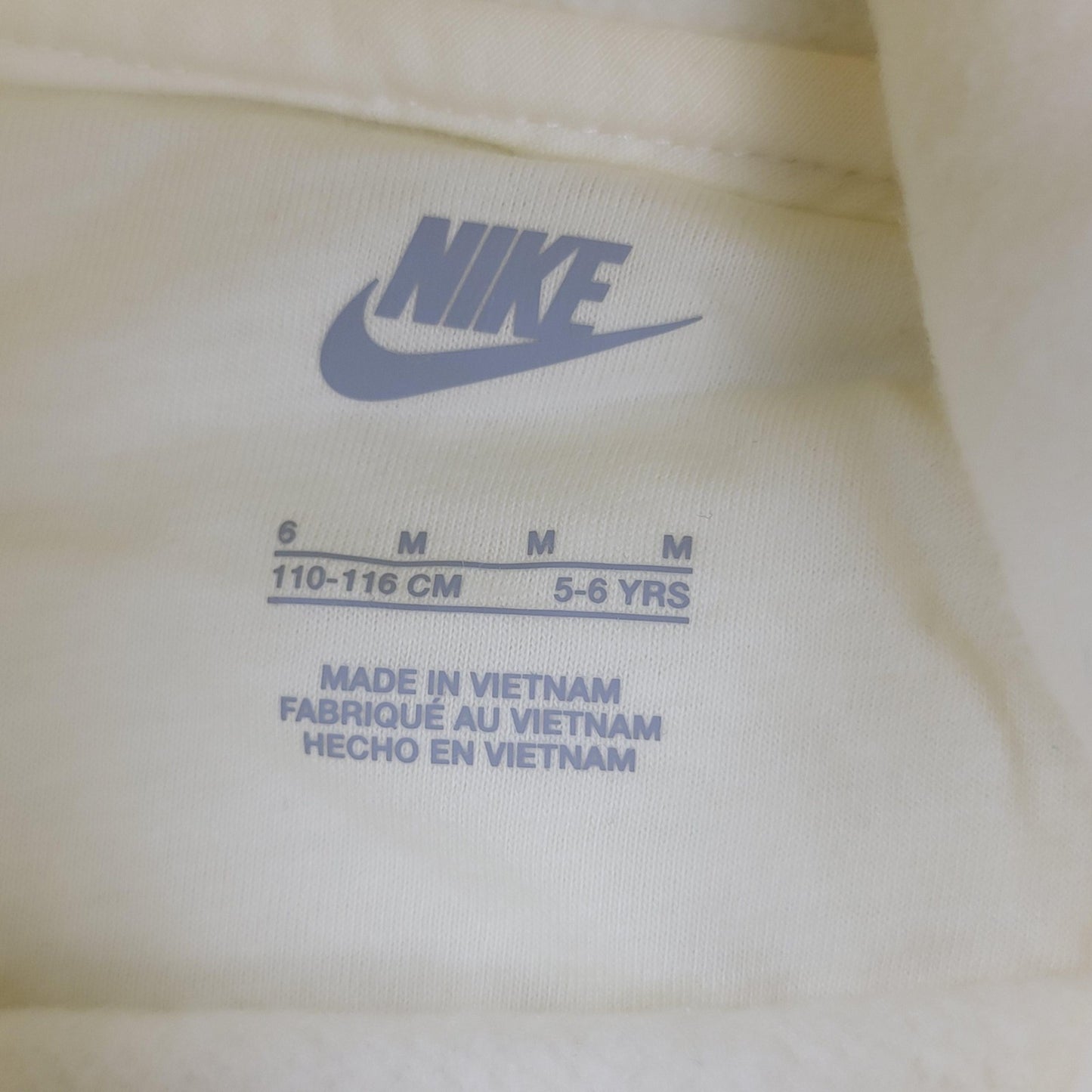 Nike Hoodie Girls Medium 56 Years Coconut Milk Pullover Swoosh Logo New