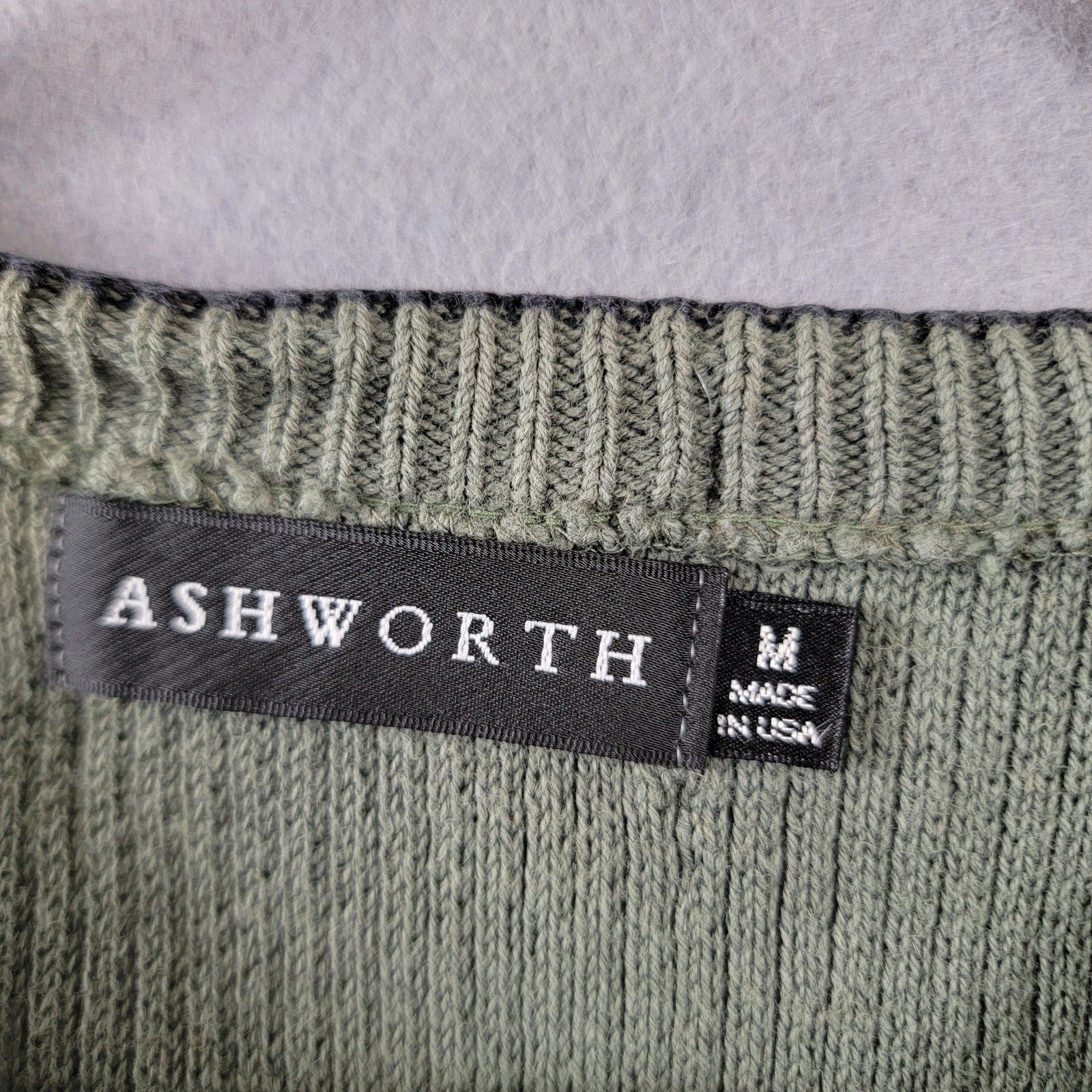 Ashworth Olive Golf Sweater Vest Sz M