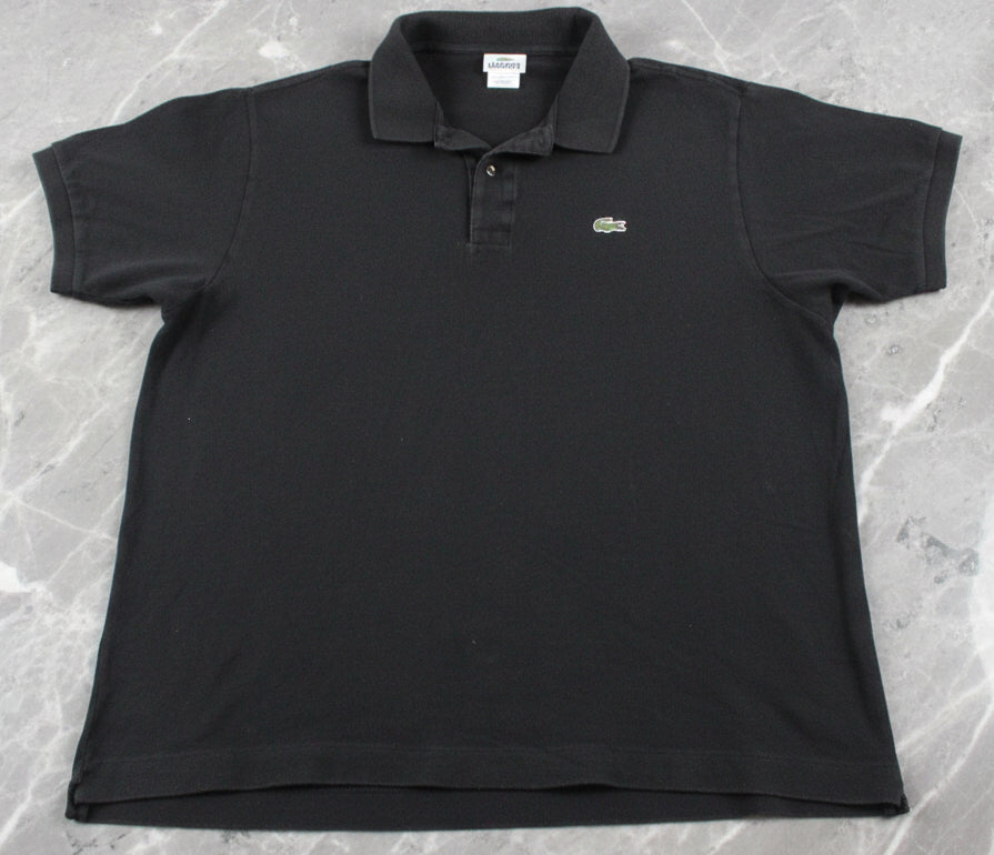 Lacoste Polo Shirt Mens 3XL Black 100% Cotton Crocodile Logo Short Sleeve Pique0
