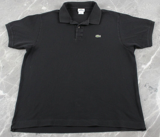 Lacoste Polo Shirt Mens 3XL Black 100% Cotton Crocodile Logo Short Sleeve Pique0