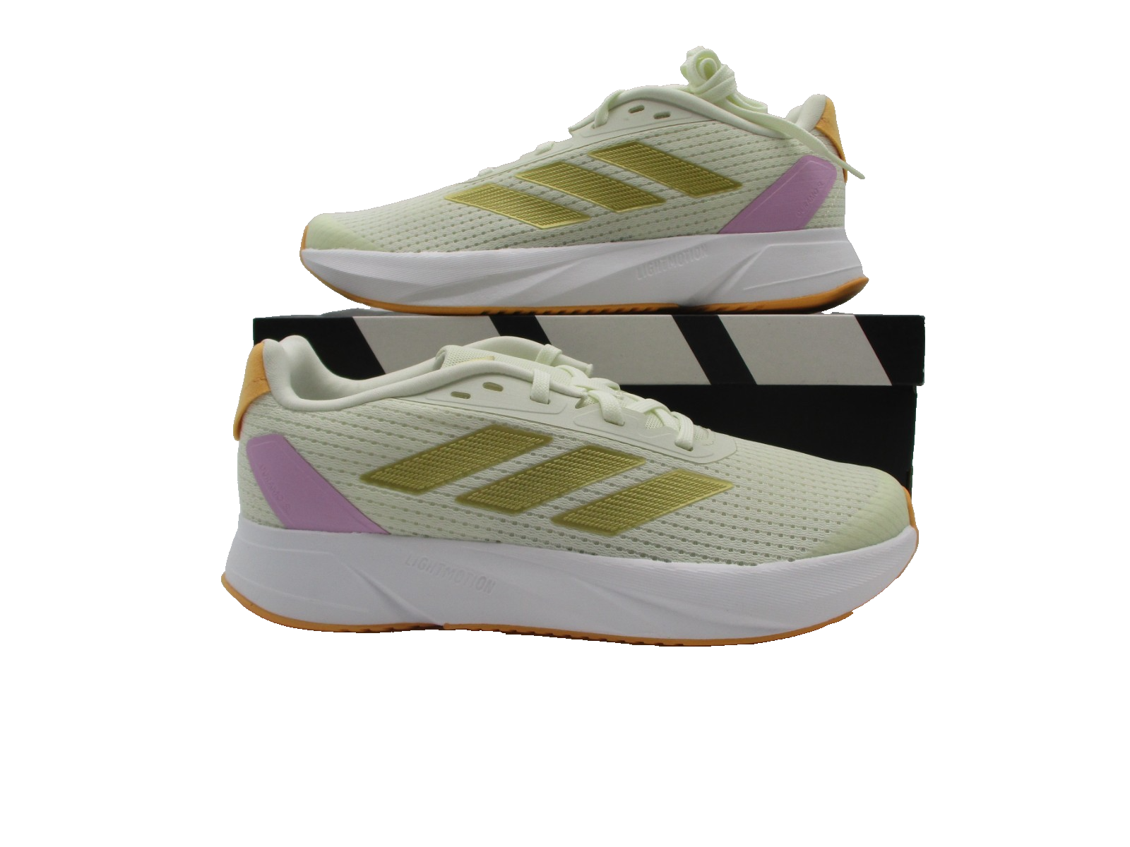 Adidas Duramo SL K Running Shoes Light Yellow Lilac Orange ID5890 Size 6 New0