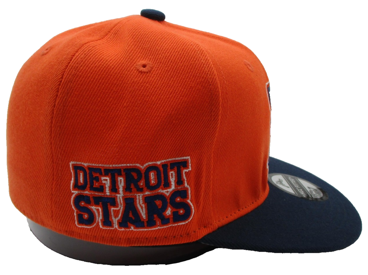 Detroit Stars Hat Cap Fitted Mens 7 Orange Navy Negro Leagues Baseball Headgear3