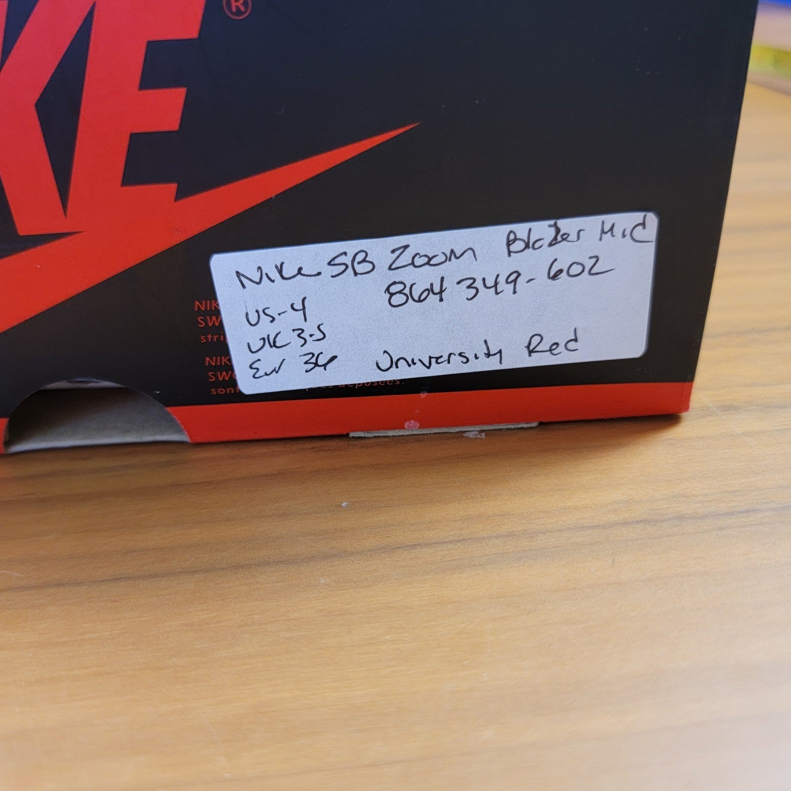 Nike Zoom Blazer Mid SB 'University Red' Sz 4 864349602 New with Defects6