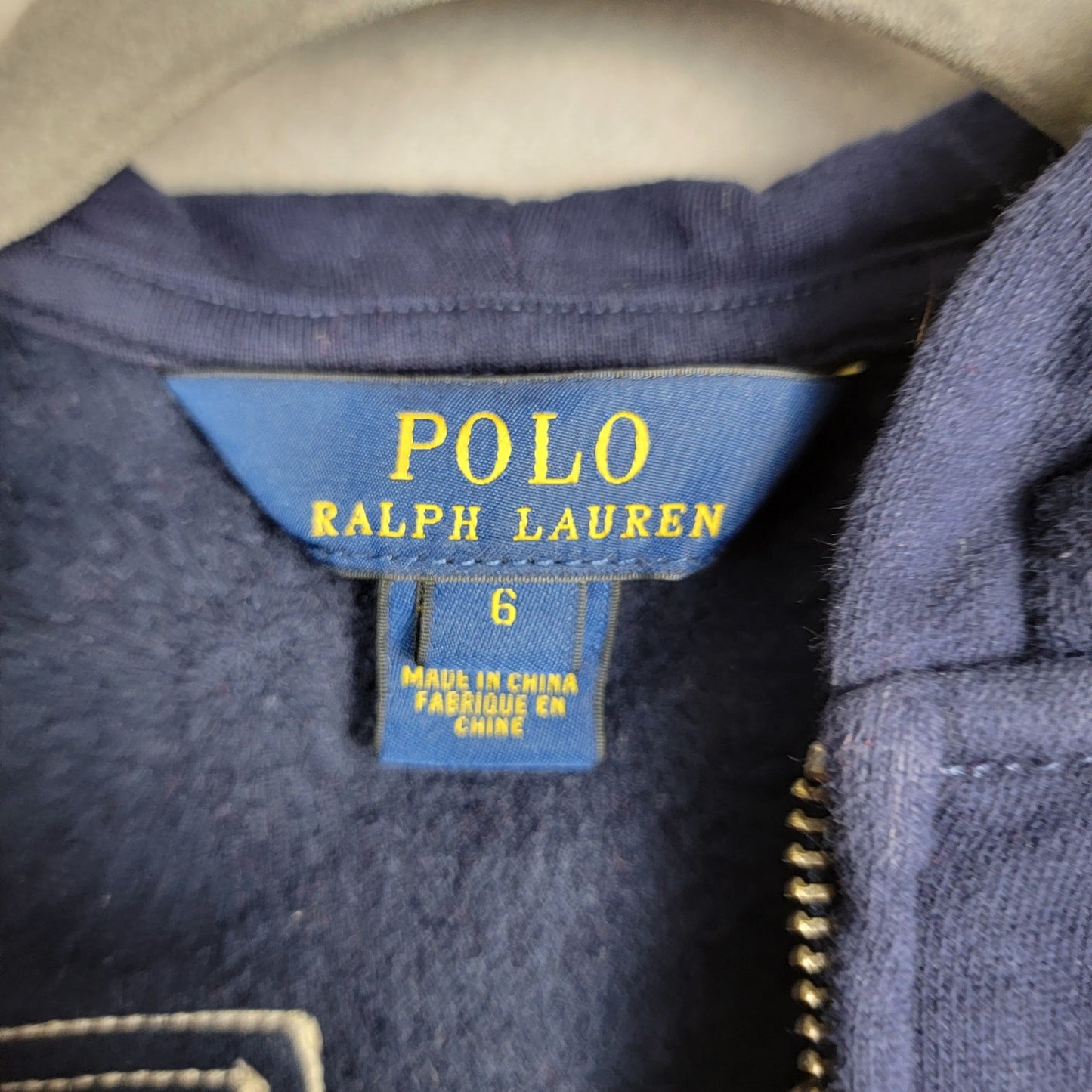 Polo Ralph Lauren Kids Zip Hoodie Size 6 Red Navy 67 Varsity Jacket Style