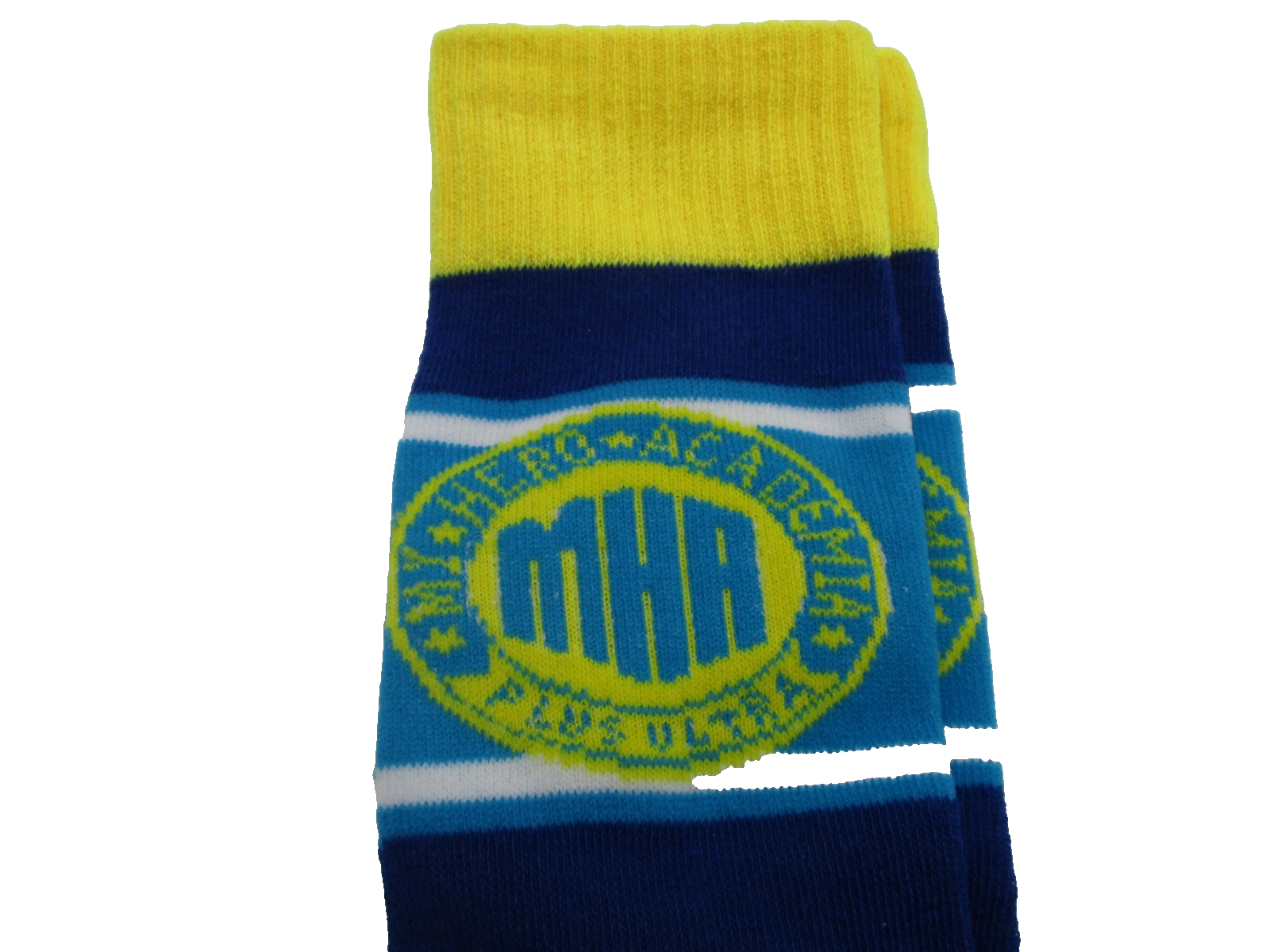 3 Pairs of My Hero Academia Crew Socks Blue Yellow Anime UA Hero Academy Logo2