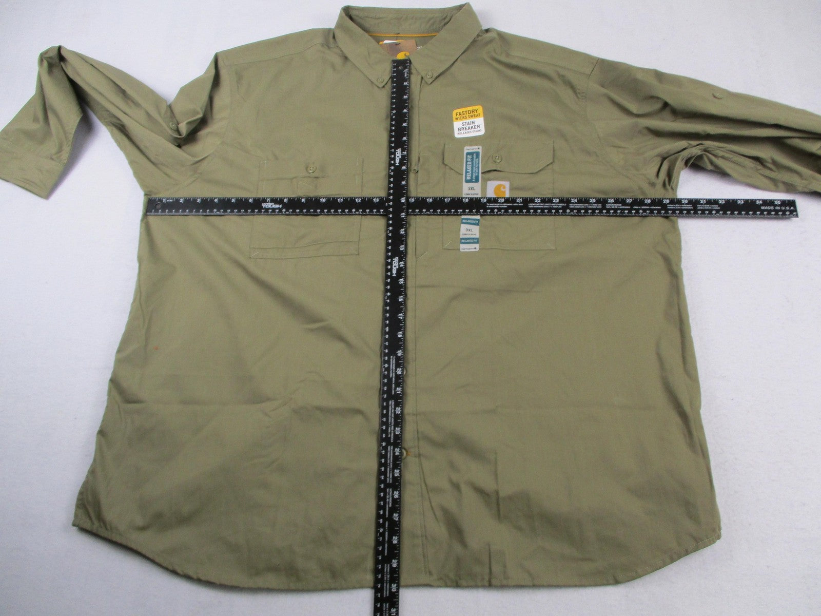 Carhartt Force Ridgefield Shirt Mens 3XL Green Long Sleeve Workwear