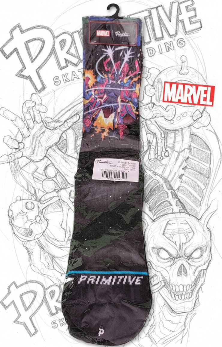Primitive Skateboarding Men's X Nychos Marvel Galactus Black One Size Socks1
