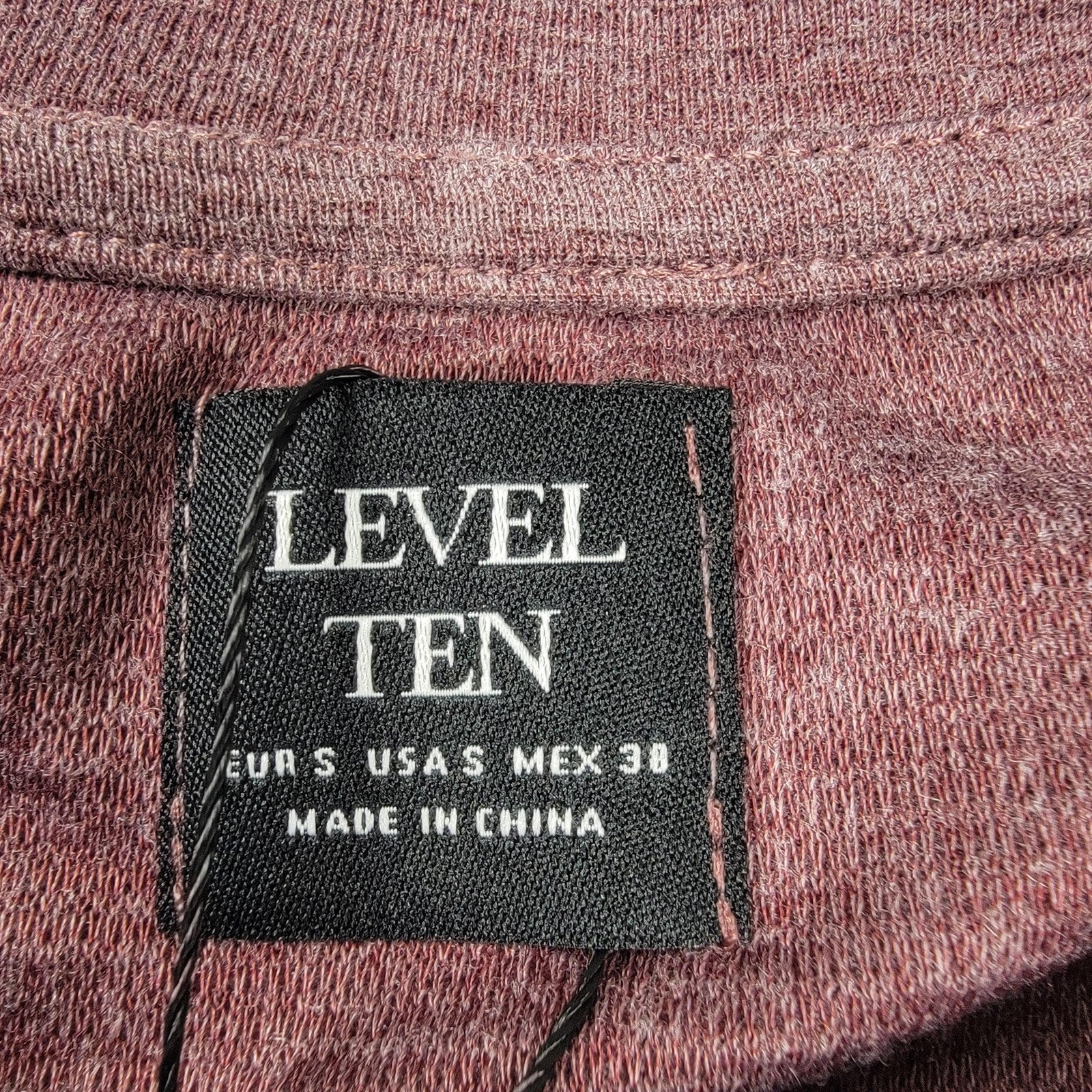 Level Ten Shirt Men Small Dusty Rose Long Sleeve Knit Crewneck Top LTLK1200 6122