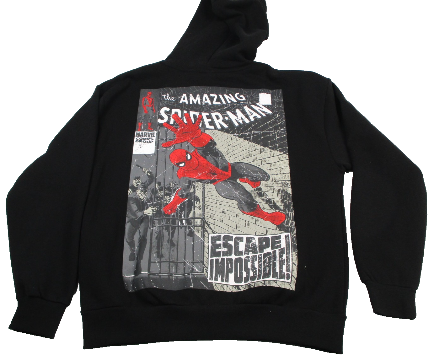 Marvel Hoodie Mens Medium Black Amazing SpiderMan Graphic Pullover New