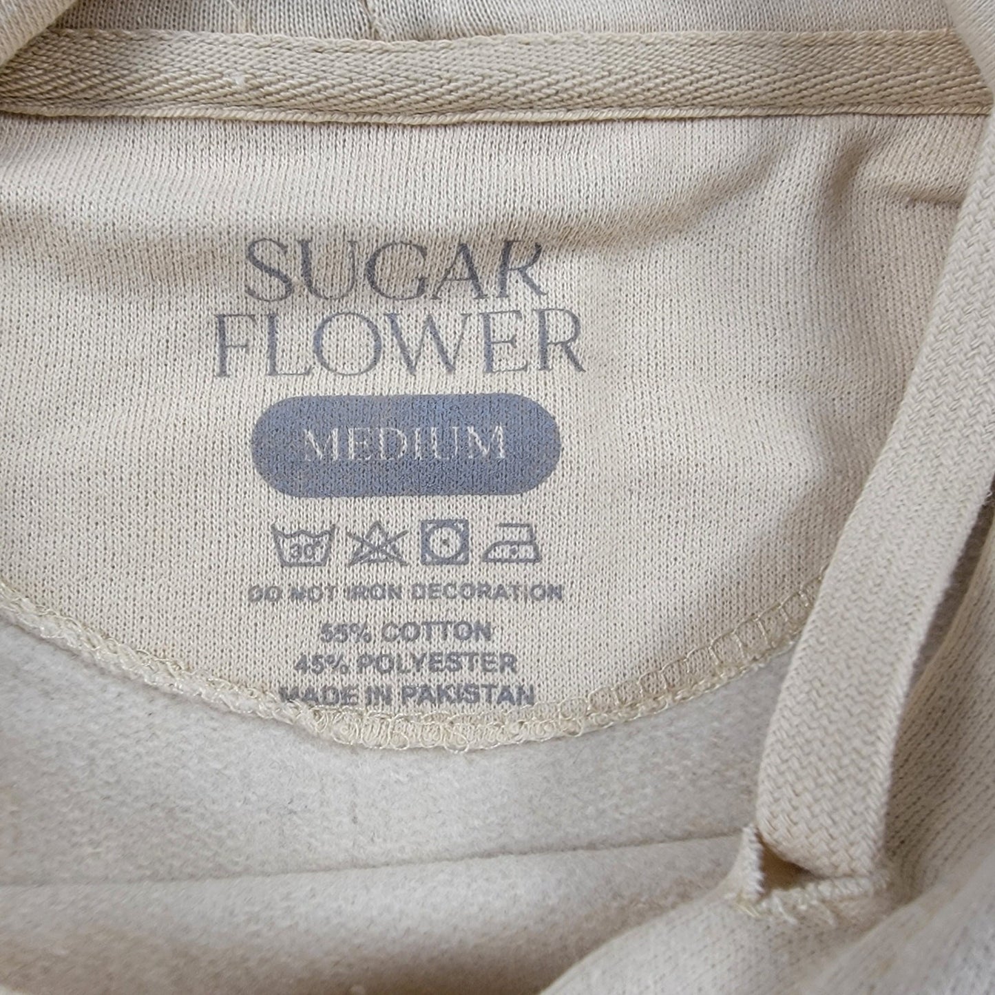 Sugar Flower 'Definition of Toxic' Hoodie Beige Sz M