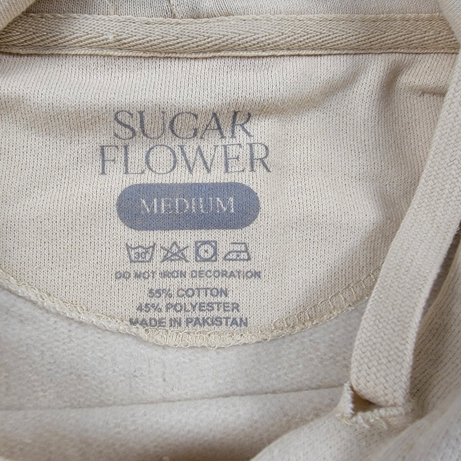 Sugar Flower 'Definition of Toxic' Hoodie Beige Sz M