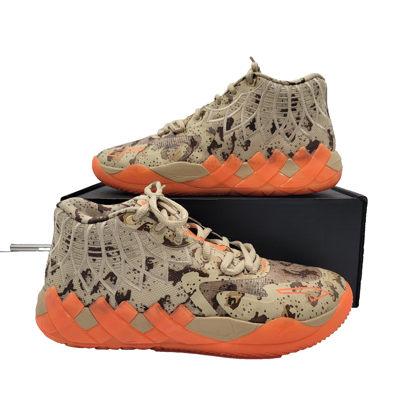 Puma MB.01 Shoes Mens Size 11 Beige Orange LaMelo Basketball Camo 379217013170