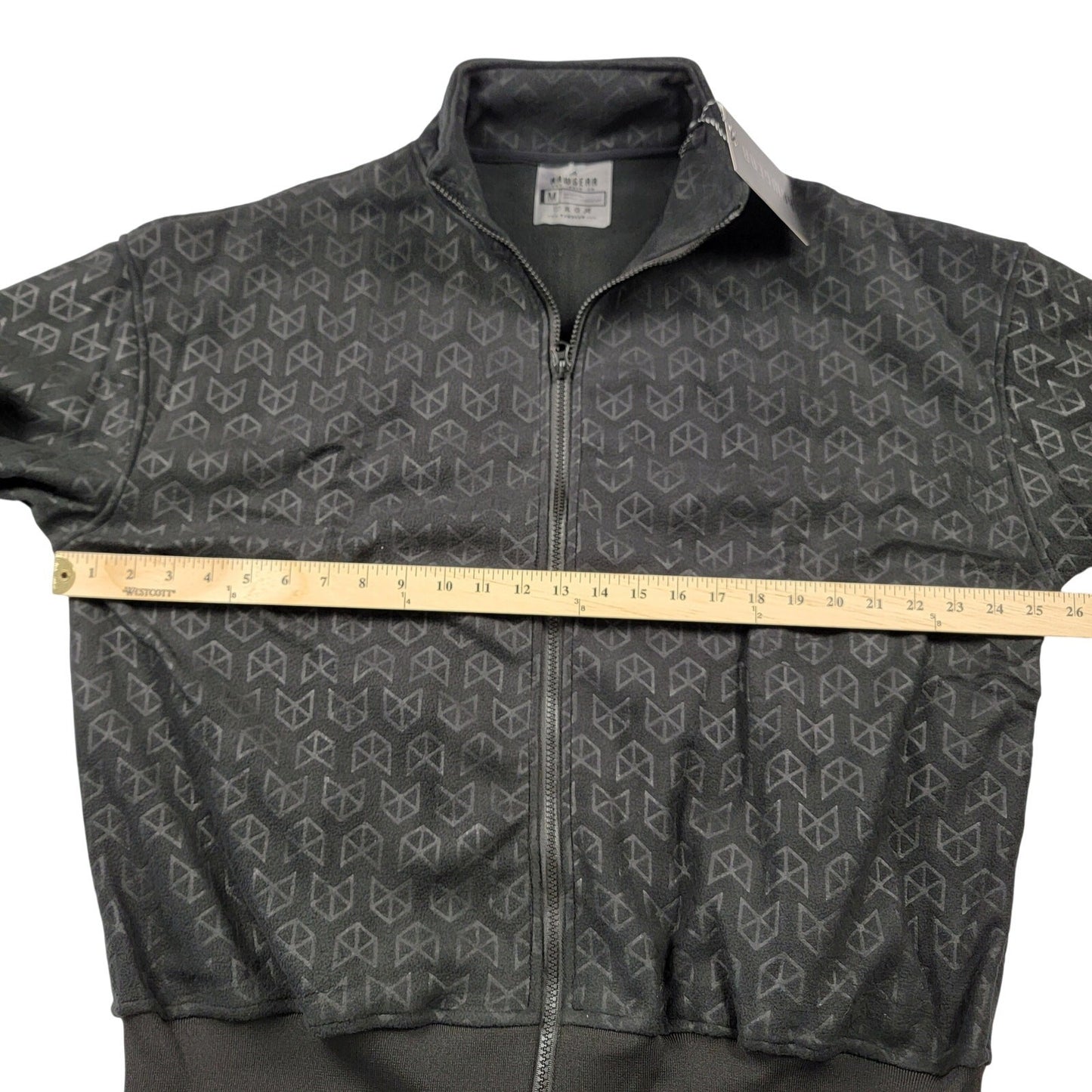 Rawgear Black Geometric Pattern Full Zip Jacket Mens Medium New With Tags