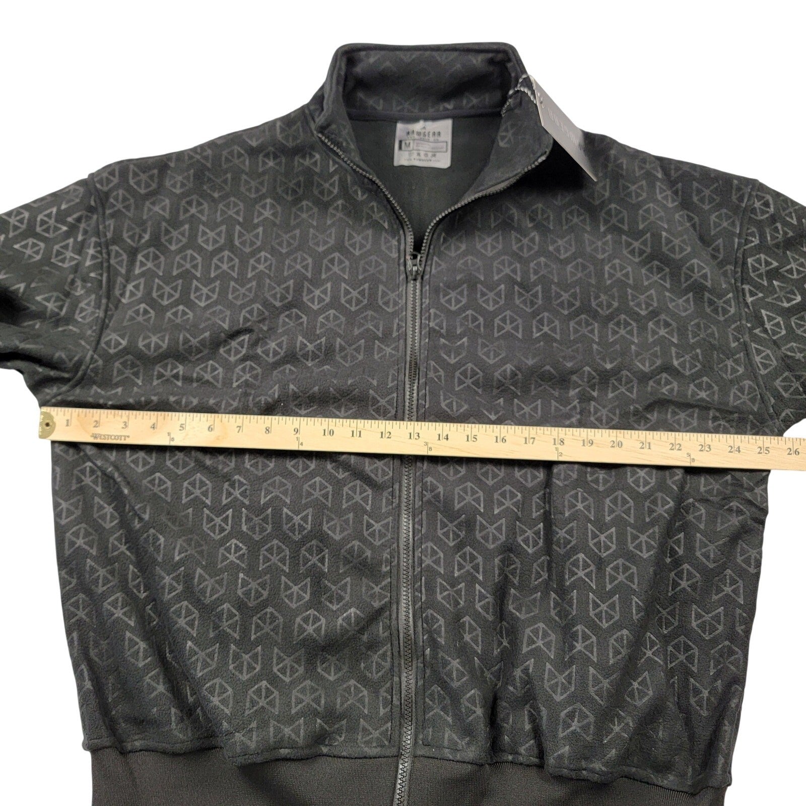 Rawgear Black Geometric Pattern Full Zip Jacket Mens Medium New With Tags