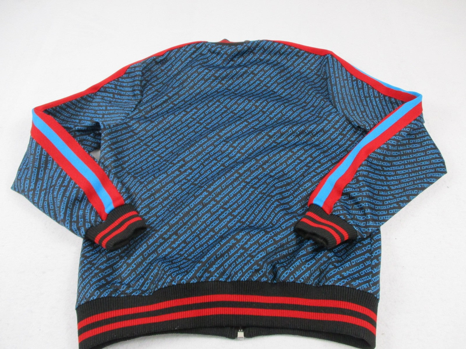Rockstar Original Tracksuit Set Mens Large Black Blue Logo Track Sweatsuit Zip10