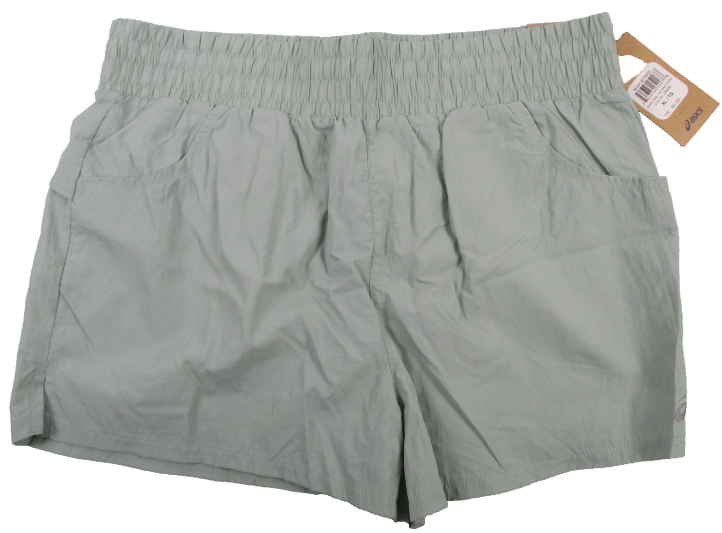 ASICS Running Shorts Womens XL Green High Waist Lined Athletic MASH3670WSS 12350