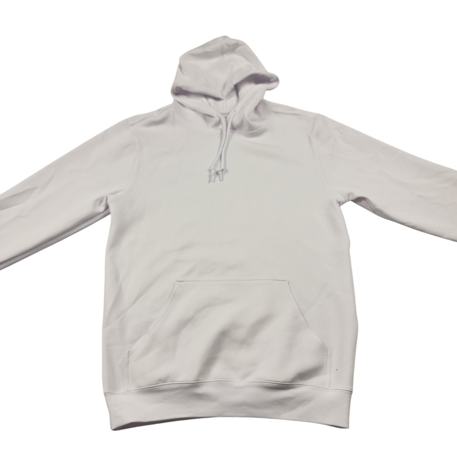 Crisp Men’s White Pullover Hoodie Sz M Minimalist Streetwear Clean Look New 7020