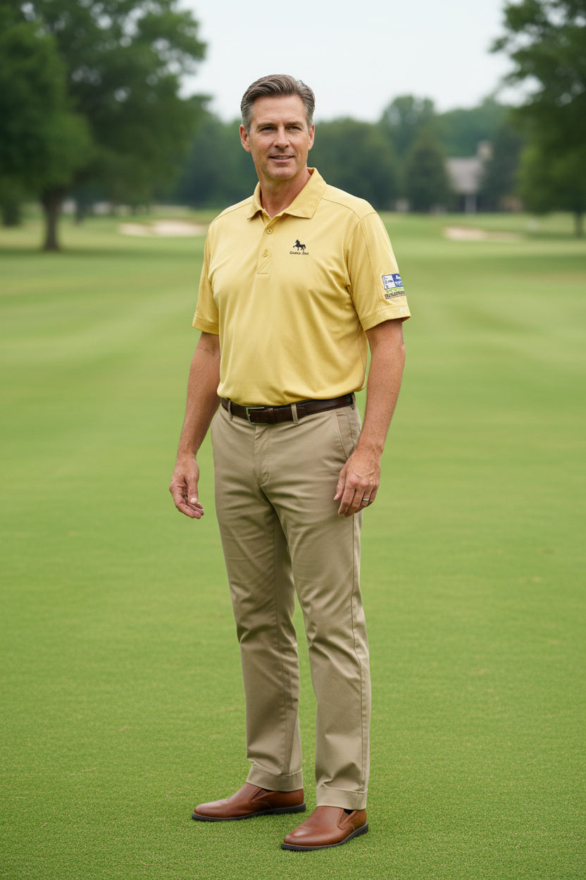 Cutter & Buck Polo Shirt Mens XL Yellow Sultan's Run LPGA Championship Golf0