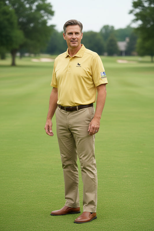 Cutter & Buck Polo Shirt Mens XL Yellow Sultan's Run LPGA Championship Golf0