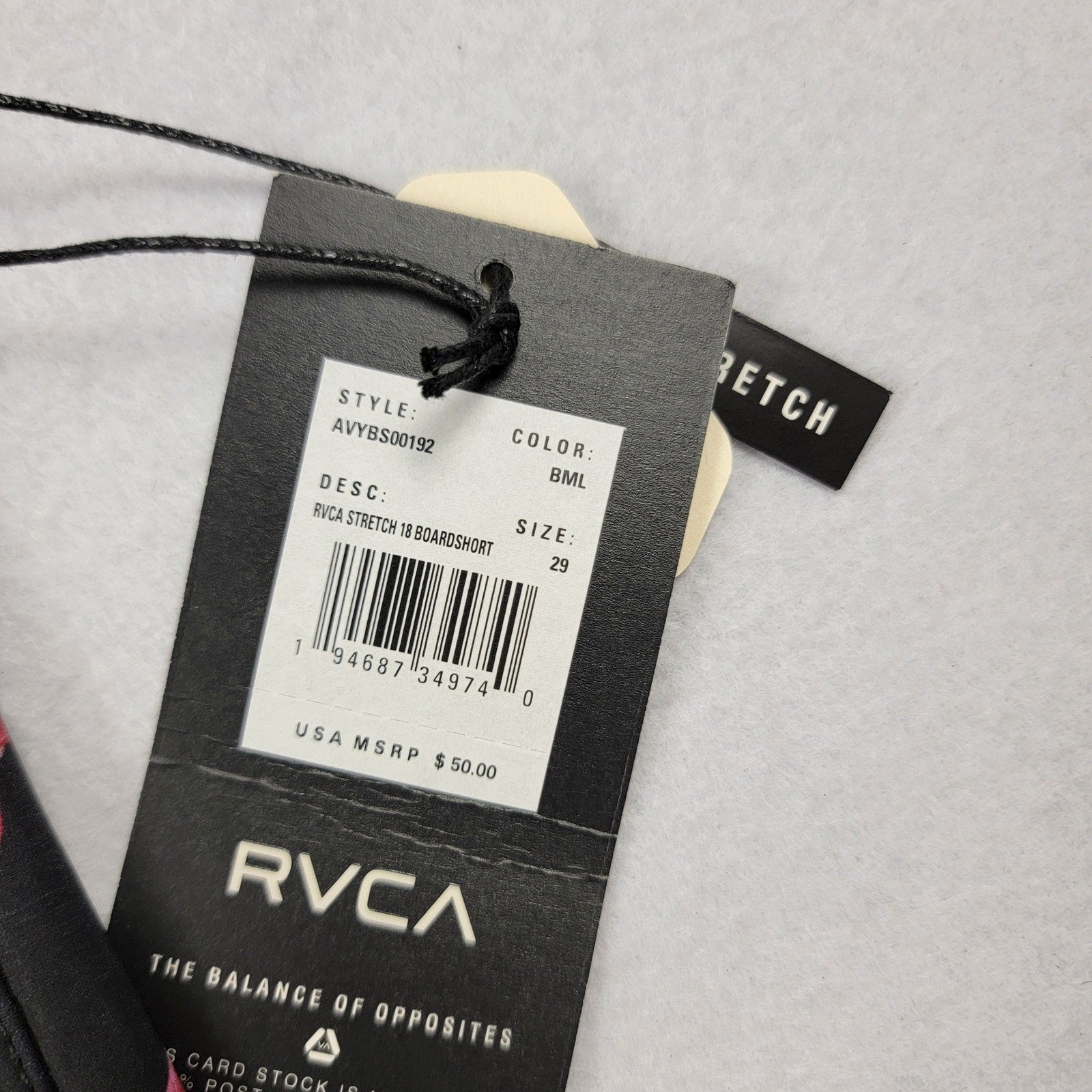 RVCA Men's VA Stretch 18" Floral Boardshorts Black Multi Size 29 NWT Surf Swim4