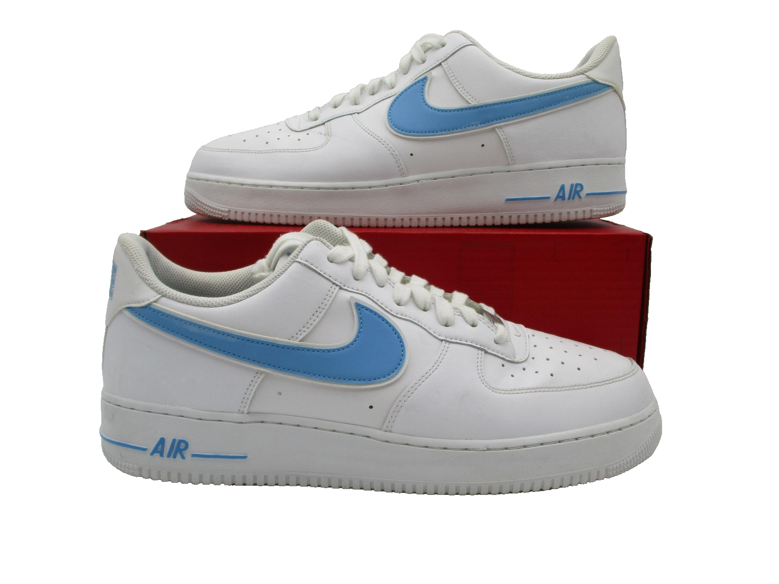 Nike Air Force 1 Low Shoes Men Sz 14 White Blue Leather Low Top AF1 Classic 1E70