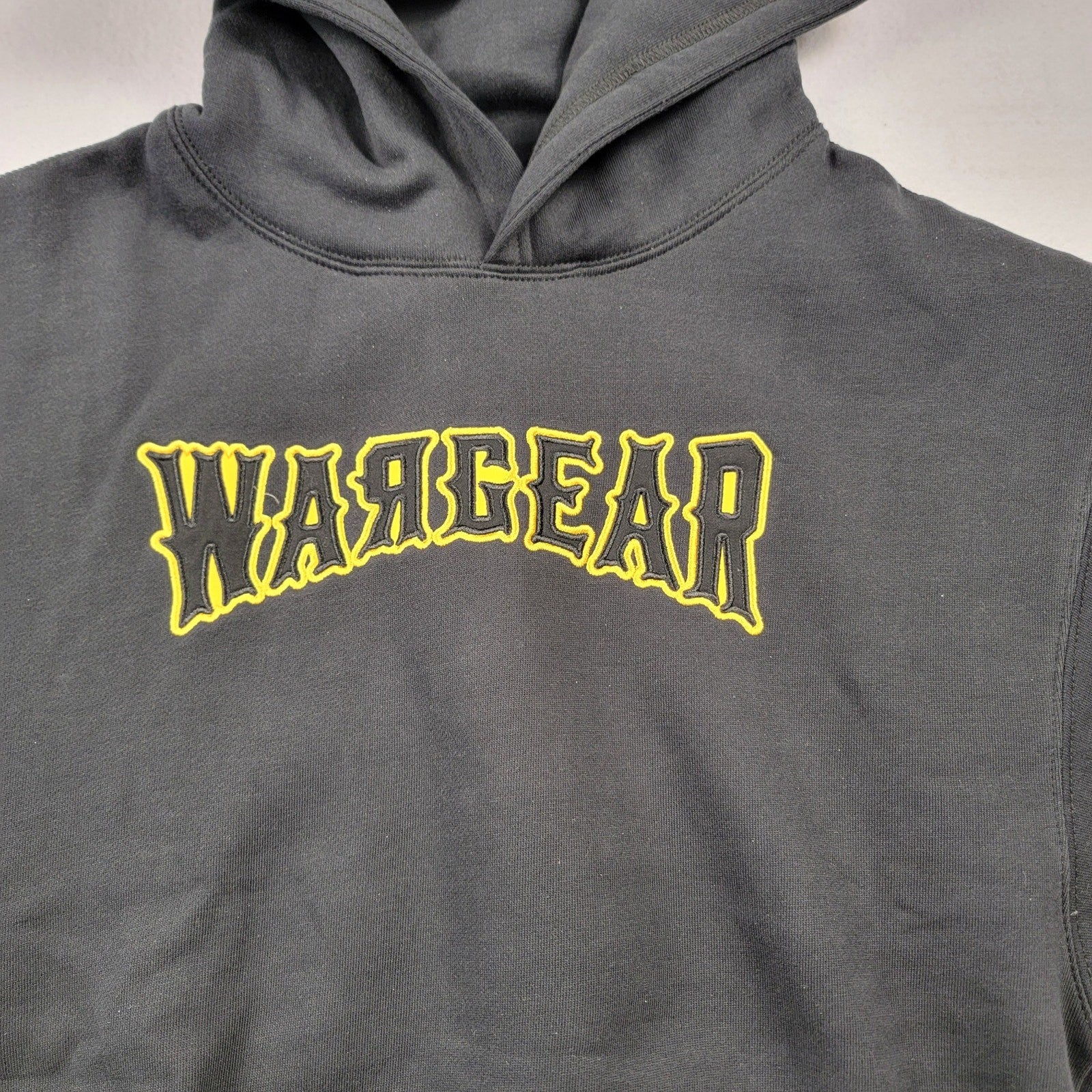 RawGear War Gear Cropped Hoodie Large Charcoal Yellow Logo NWT