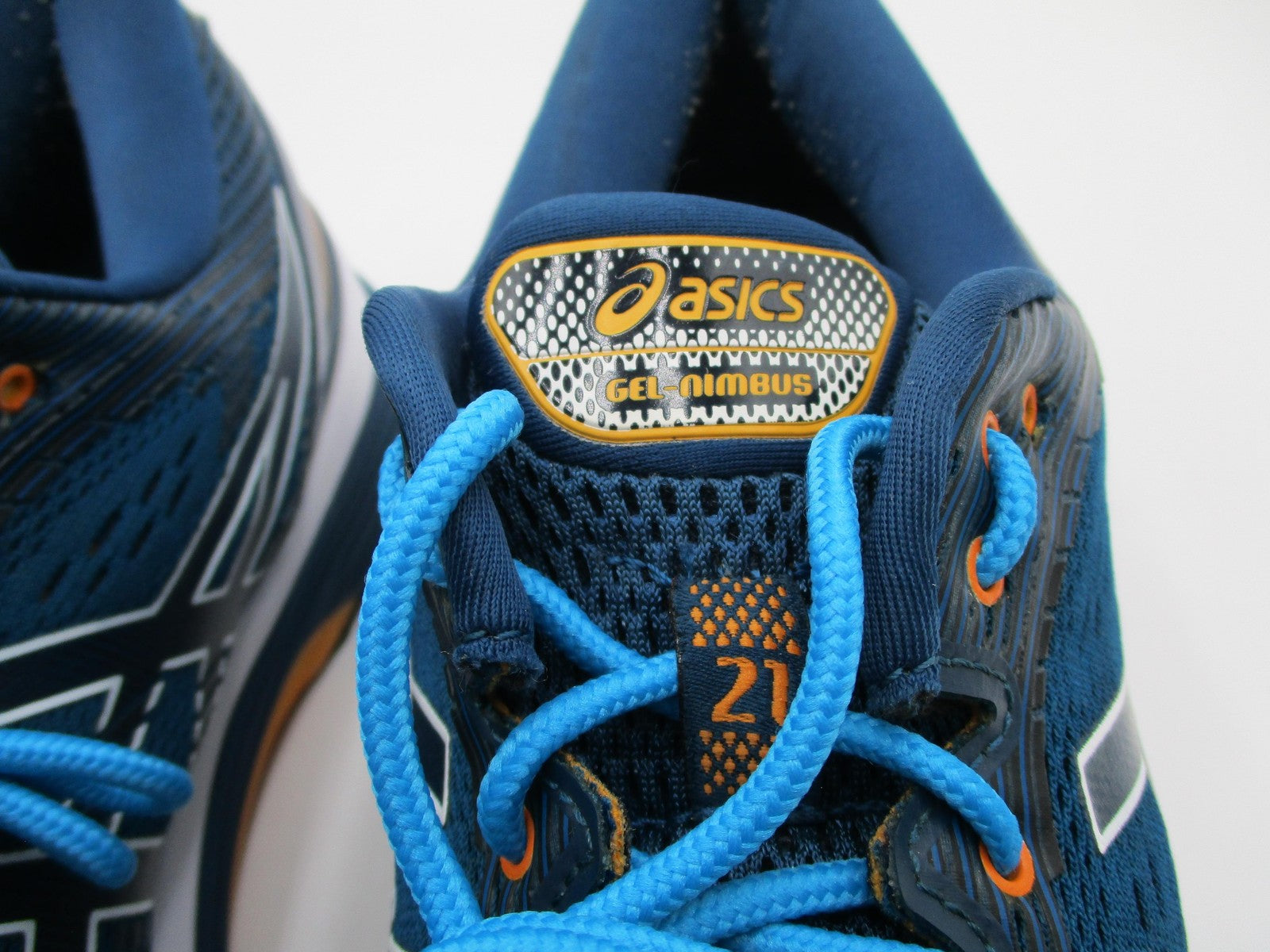 ASICS Gel-Nimbus 21 Shoes Mens Size 11.5 Blue Running Athletic Sneakers 1011A1693
