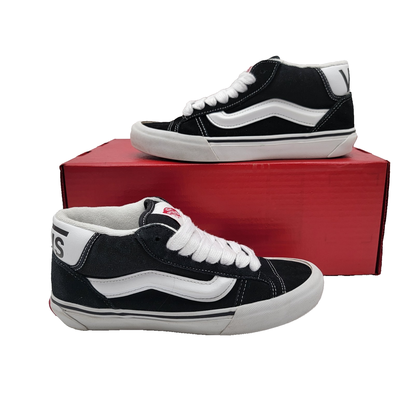 Vans Sk8Mid Black White Canvas Suede Sneakers Youth 5 Women’s 6.5 Men’s 5