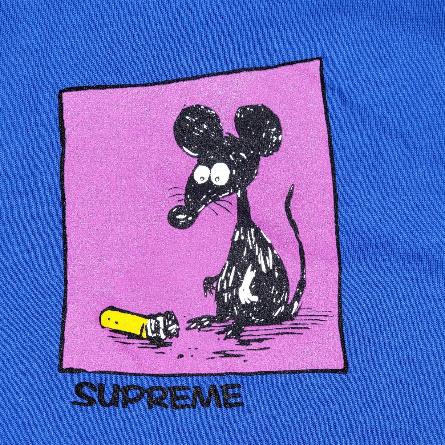 Supreme Rat Tee Shirt Blue Size L Large Box Logo Graphic Skater Streetwear (11563