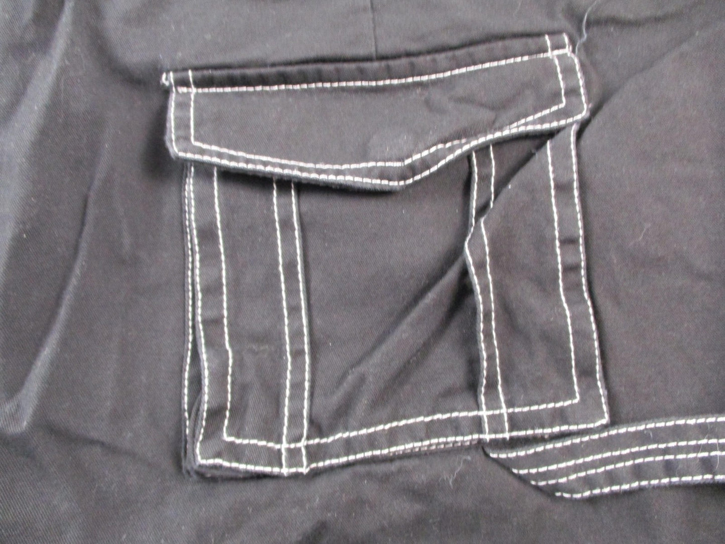 Poster Grl Pants Womens 3X Black Capri Wide Leg Cargo Zip Pockets Twill 14306