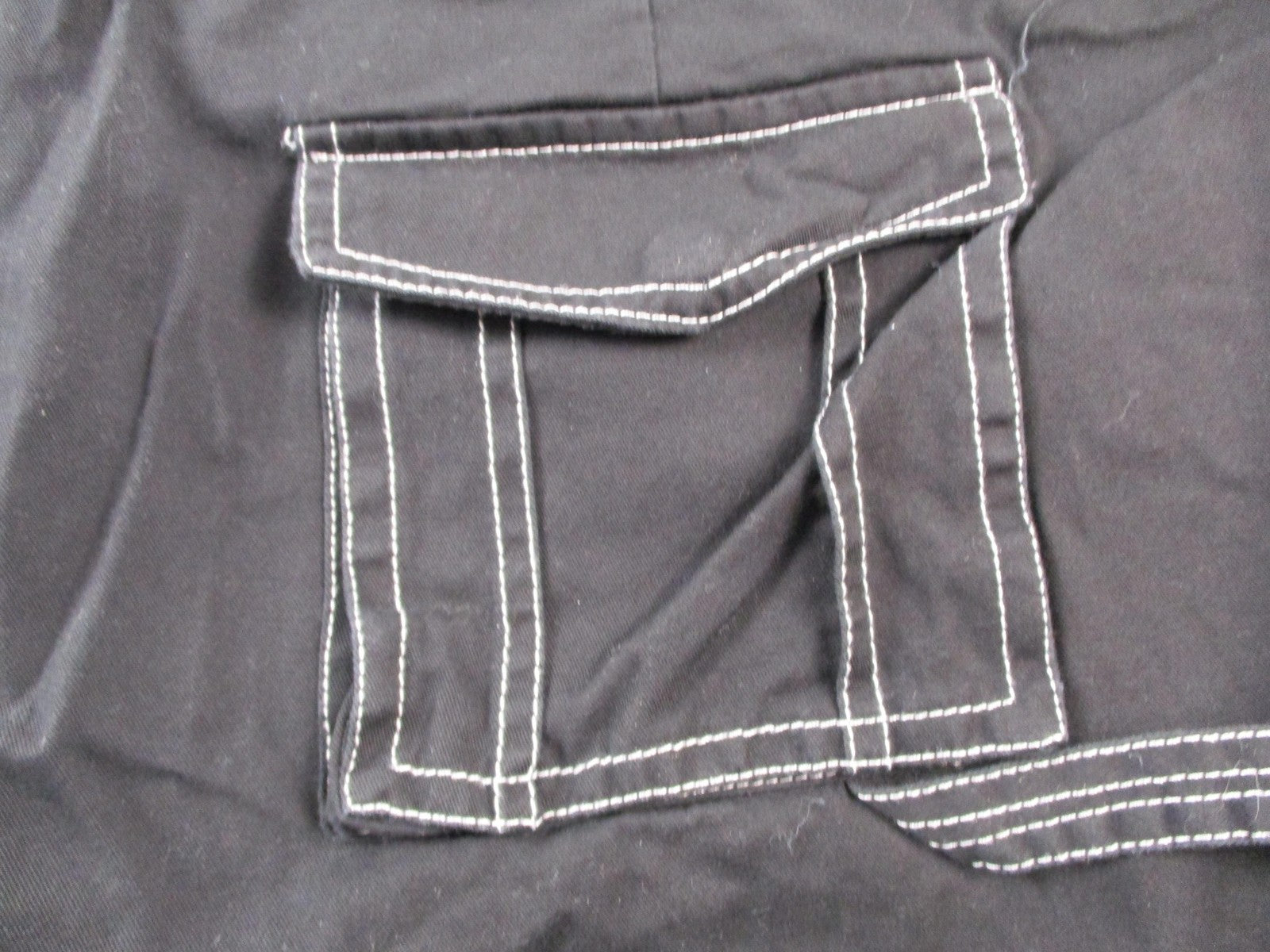 Poster Grl Pants Womens 3X Black Capri Wide Leg Cargo Zip Pockets Twill 14306