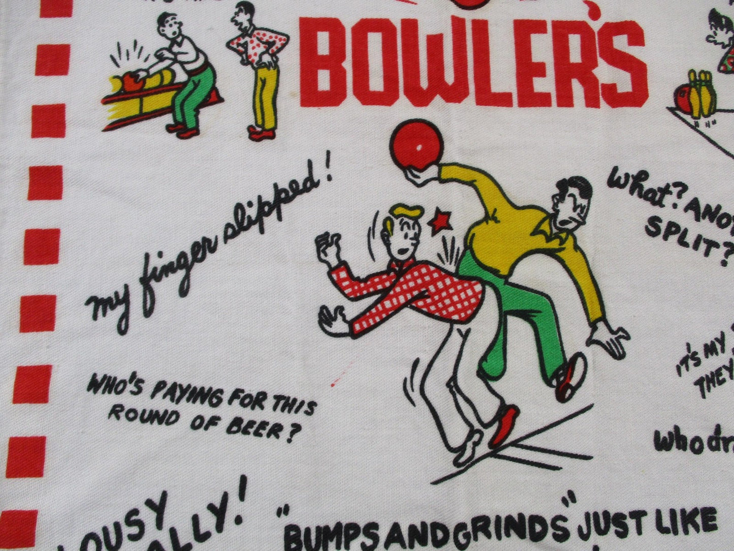 Bowler's Crying Towel Multicolor Cotton Retro Bowling Kitchen Tea Towel Humor5