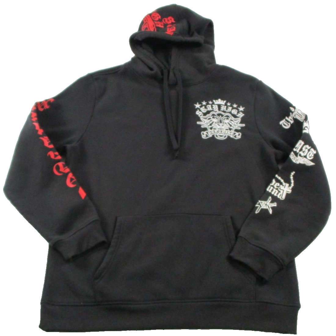 Rebel Minds Hoodie Mens XL Black Pullover Fleece Sweatshirt Stay High Paradise0