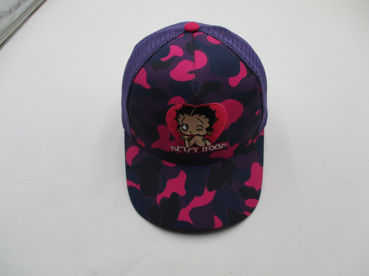 Betty Boop Headgear Classics Hat Cap Snap Back Adjustable Womens Purple Camo6