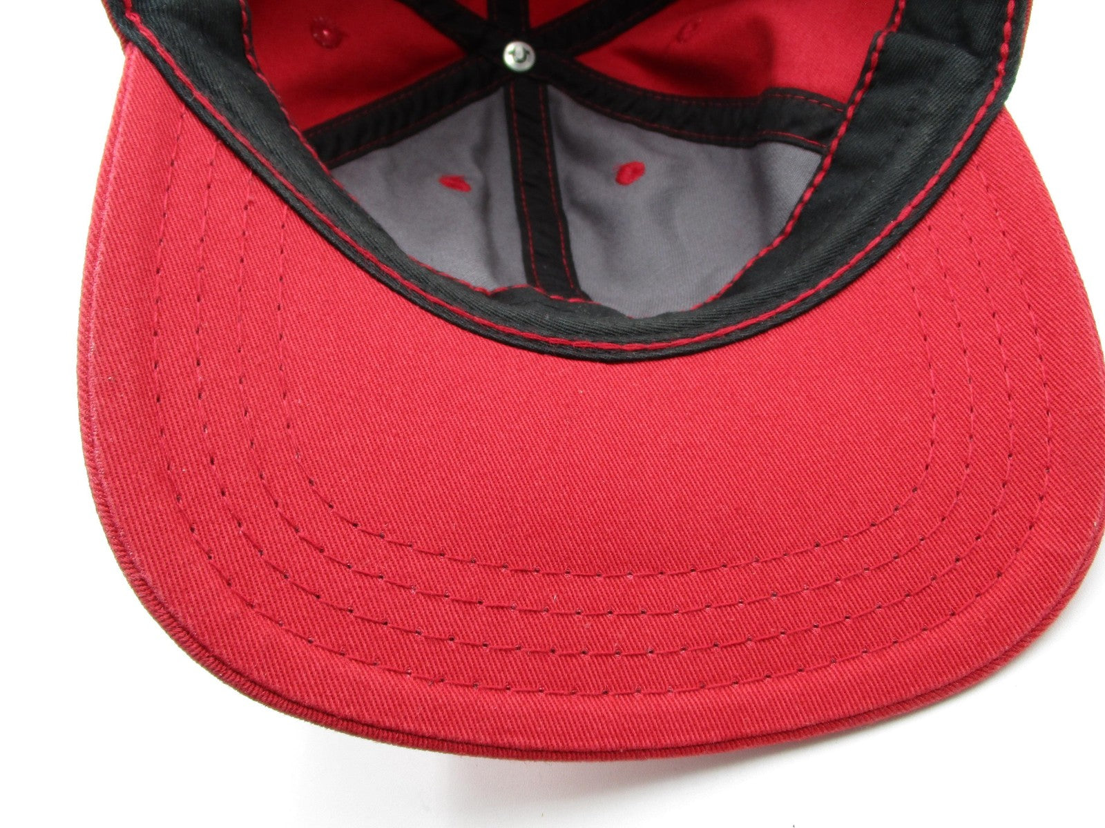 True Religion Hat Cap Strap Back Mens One Size Red Horseshoe Logo Baseball8