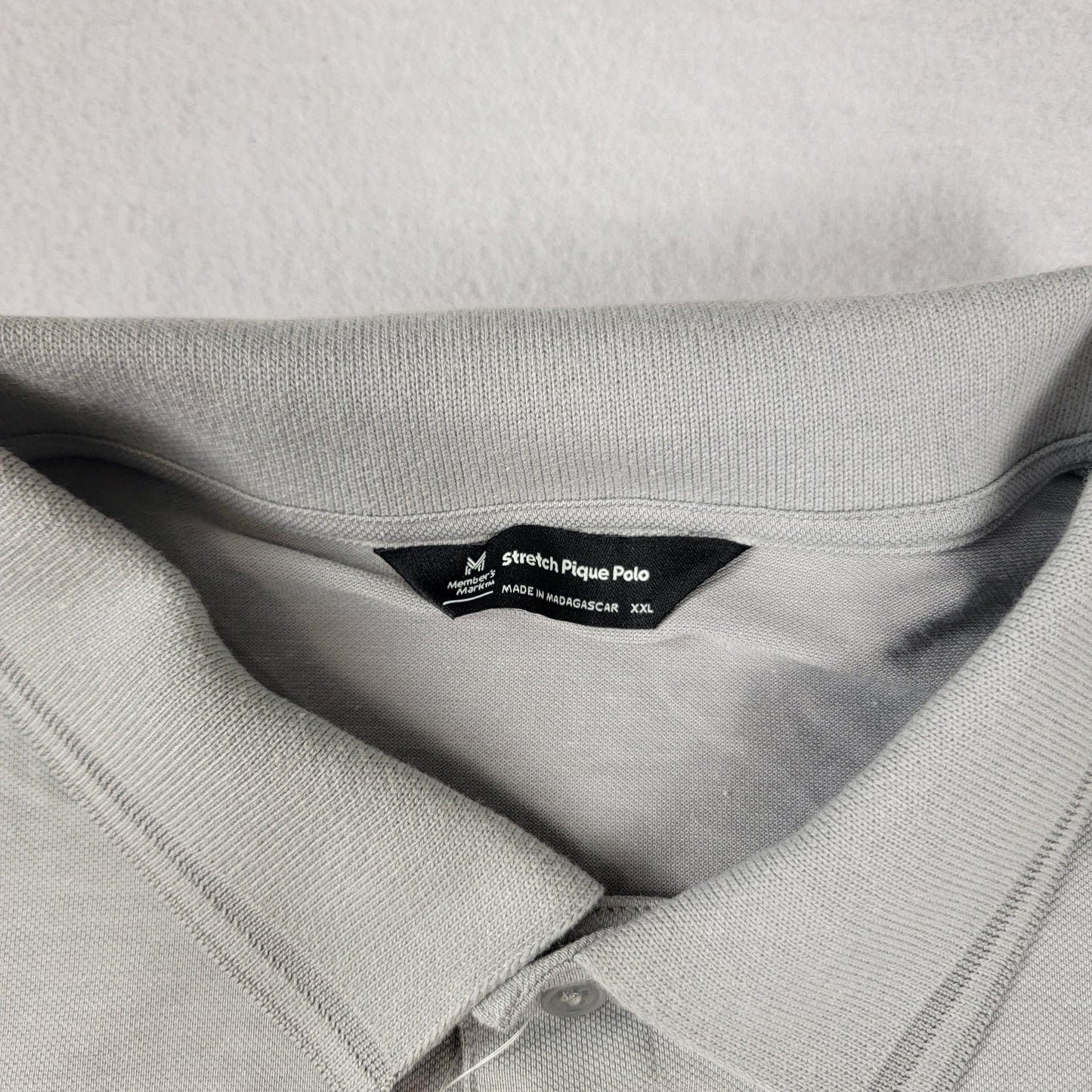Page & Tuttle + Members Mark Polo Shirt Men 2XL Gray Micro Tech Performance 10983