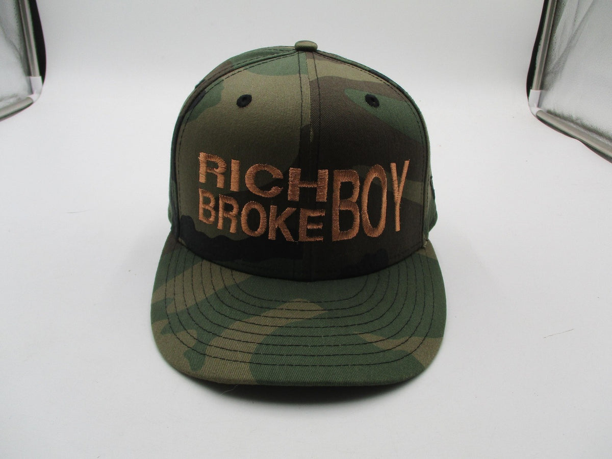 Rich Broke Boy Hat Cap Snap Back Mens One Size Green Camo New Era 9FIFTY Graphic0