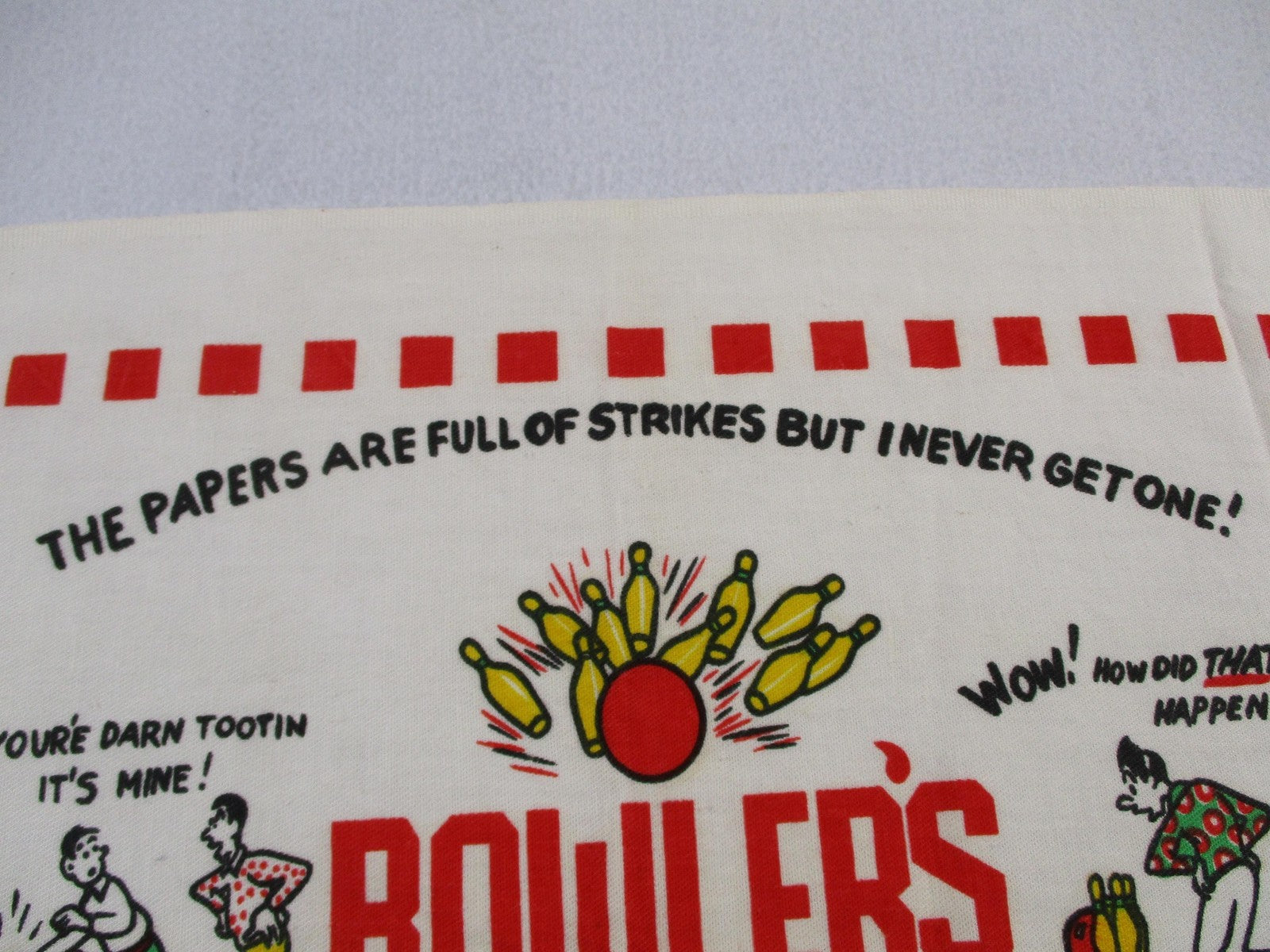 Bowler's Crying Towel Multicolor Cotton Retro Bowling Kitchen Tea Towel Humor6