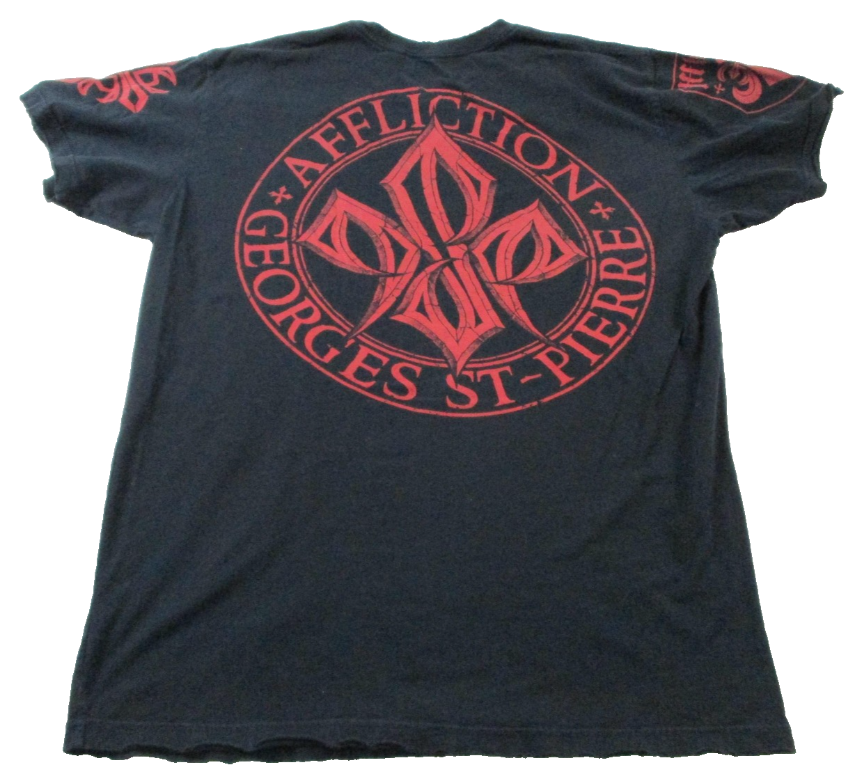 Affliction Shirt Mens XL Black Georges StPierre Rush UFC MMA Graphic Tee 15891