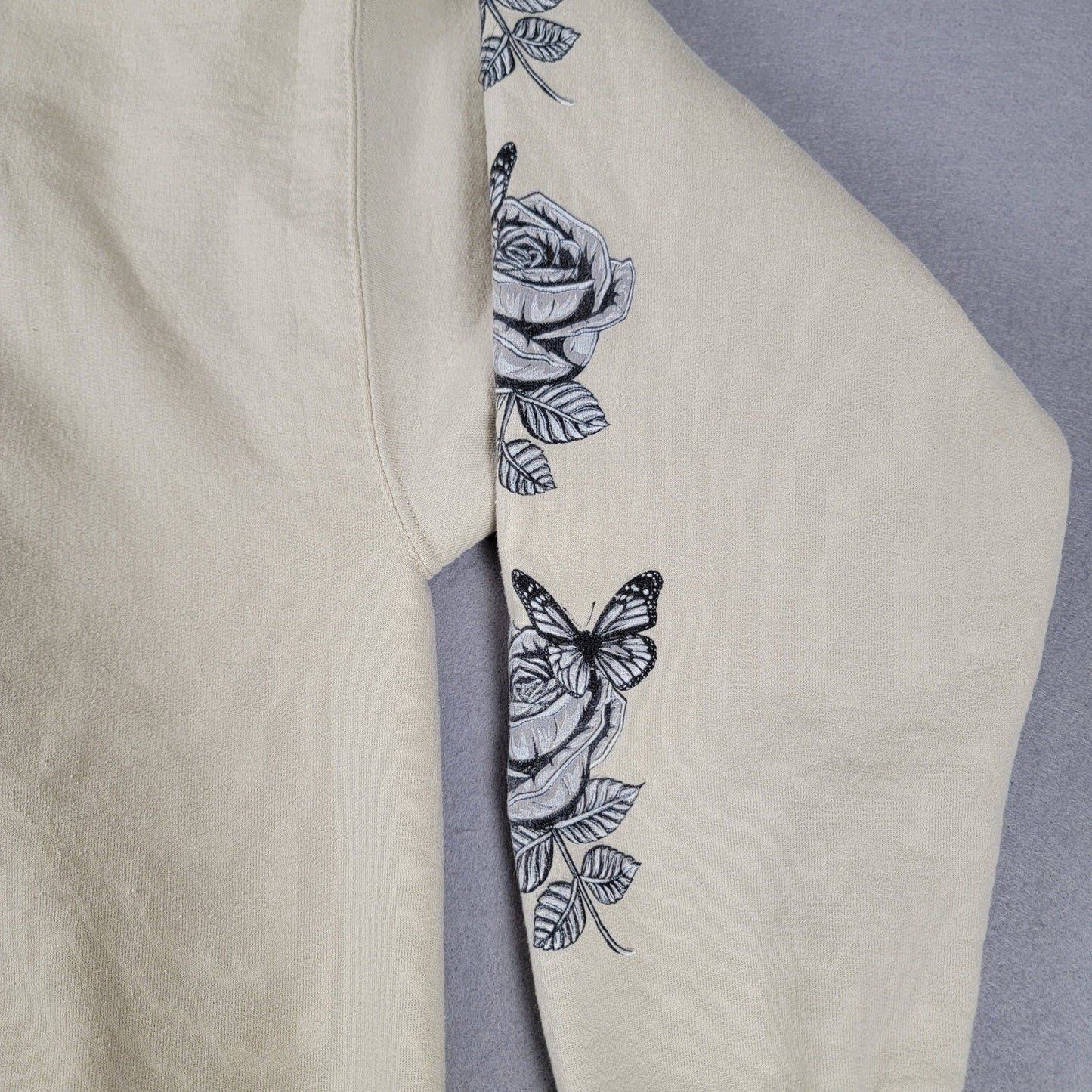 Lost Soul Skull Japanese Streetwear Hoodie Mens Sz L Beige