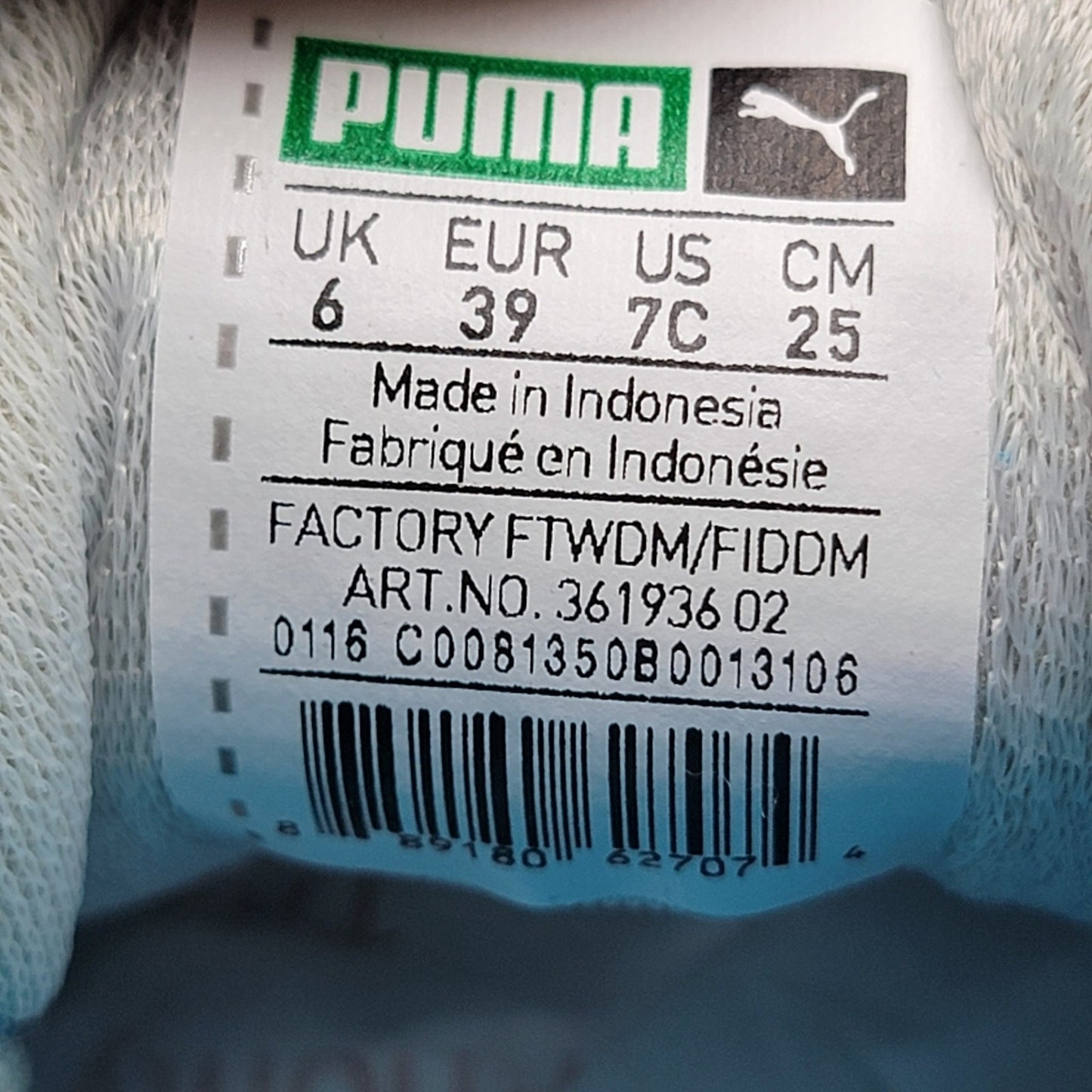 Puma Suede Iced Fluo Jr 'Atomic Blue' Sz 7C 36193602