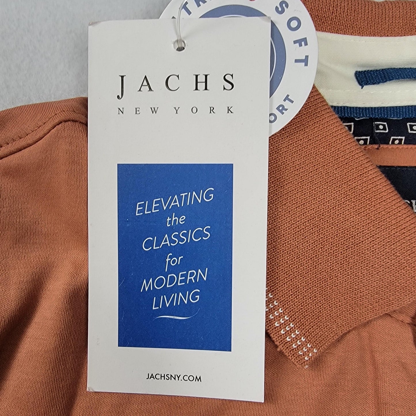 JACHS New York Polo Shirt Mens Small Red 100% Cotton Chest Pocket