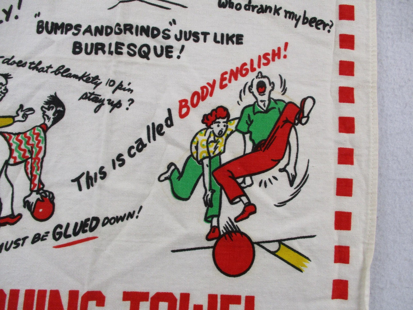 Bowler's Crying Towel Multicolor Cotton Retro Bowling Kitchen Tea Towel Humor3