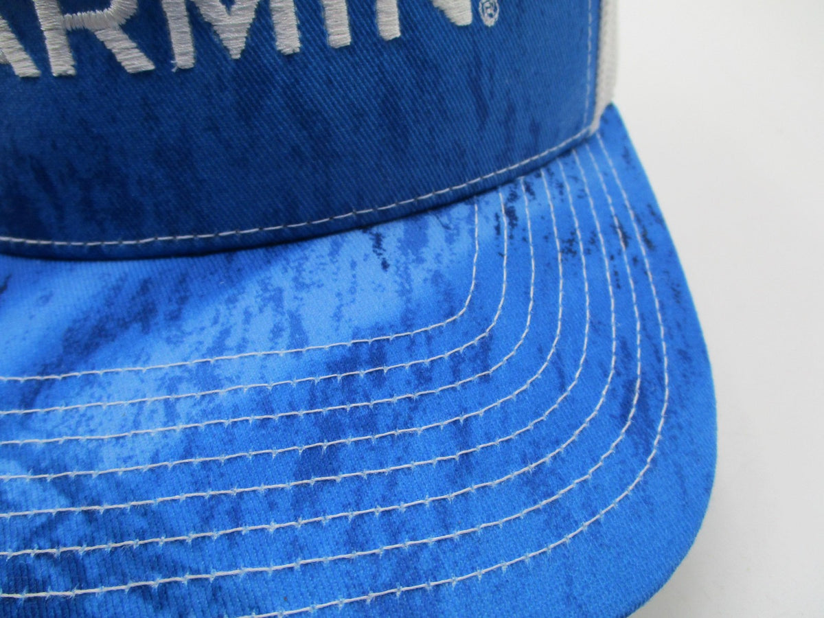 Garmin Hat Cap Snap Back Mens One Size Blue Camo Mesh Trucker Richardson 112PFP3