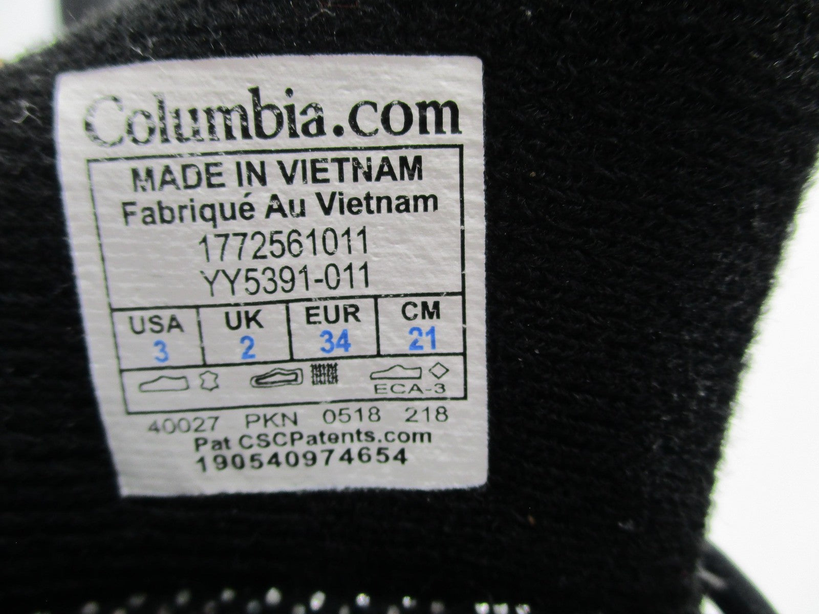 Columbia Omni-Heat Snow Boots Kids Size 3 Black Waterproof Insulated 177256101123