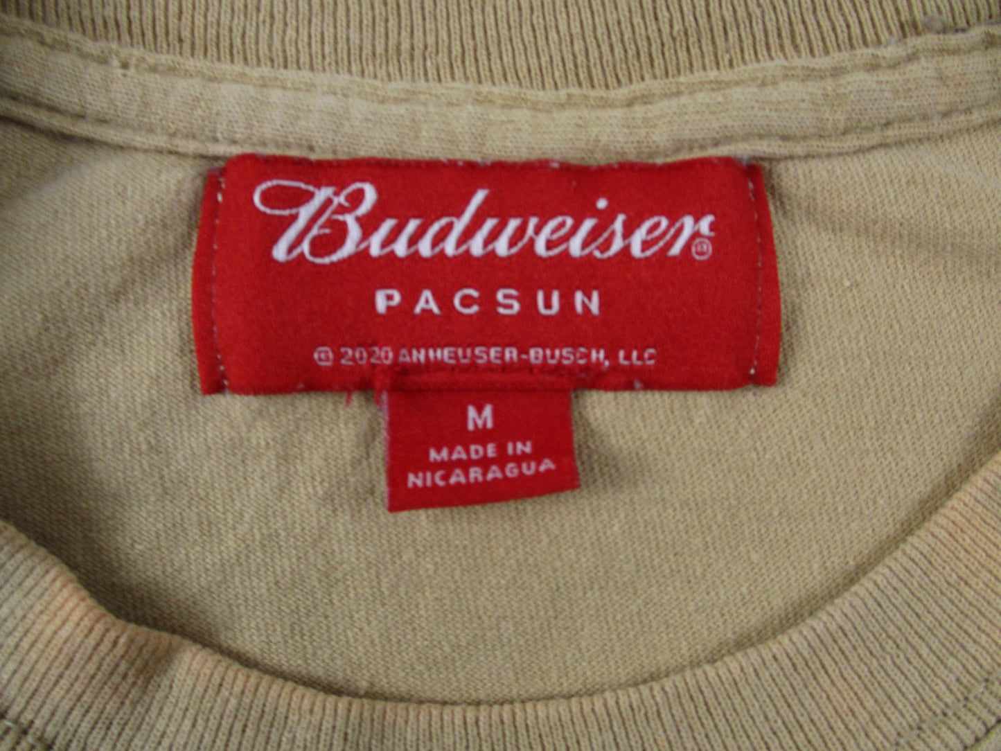 Budweiser In Bottles Shirt Mens Medium Beige PacSun Back Graphic Beer Tee4