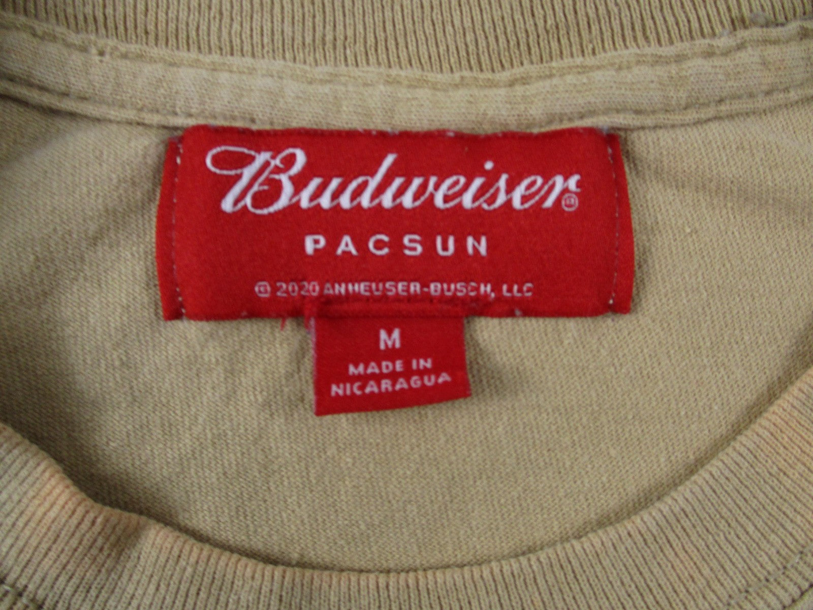 Budweiser In Bottles Shirt Mens Medium Beige PacSun Back Graphic Beer Tee4