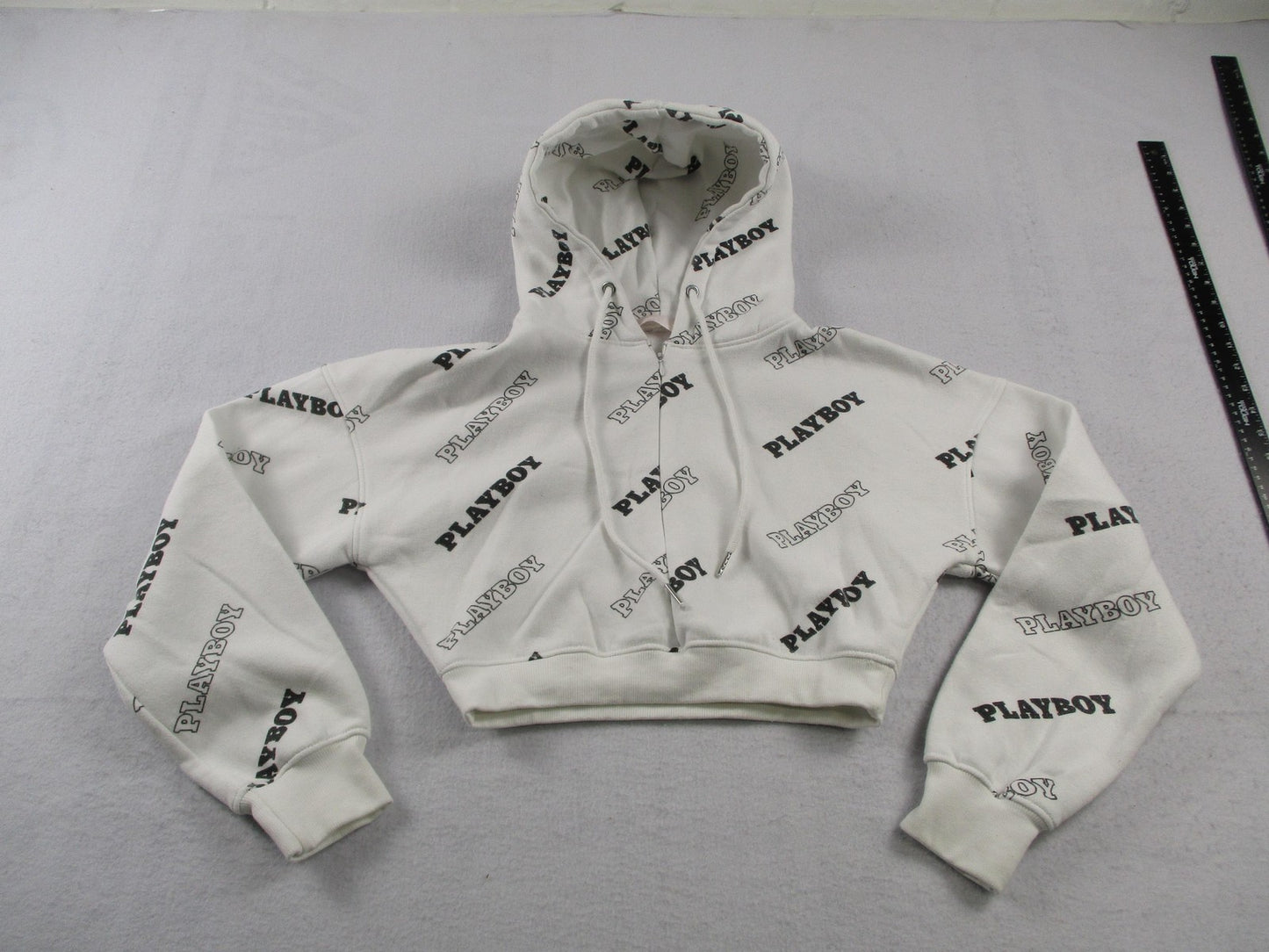 Missguided X Playboy Tracksuit Set Women's 2 White Fleece Hoodie & Joggers1